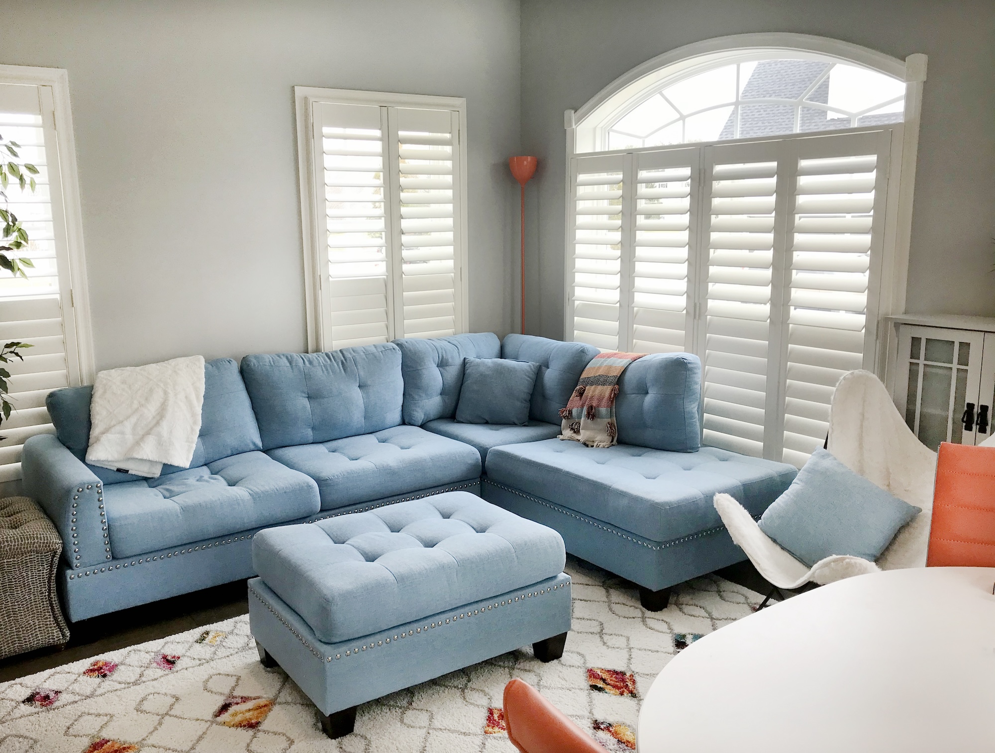 Designer Draperies Living Room Shutters