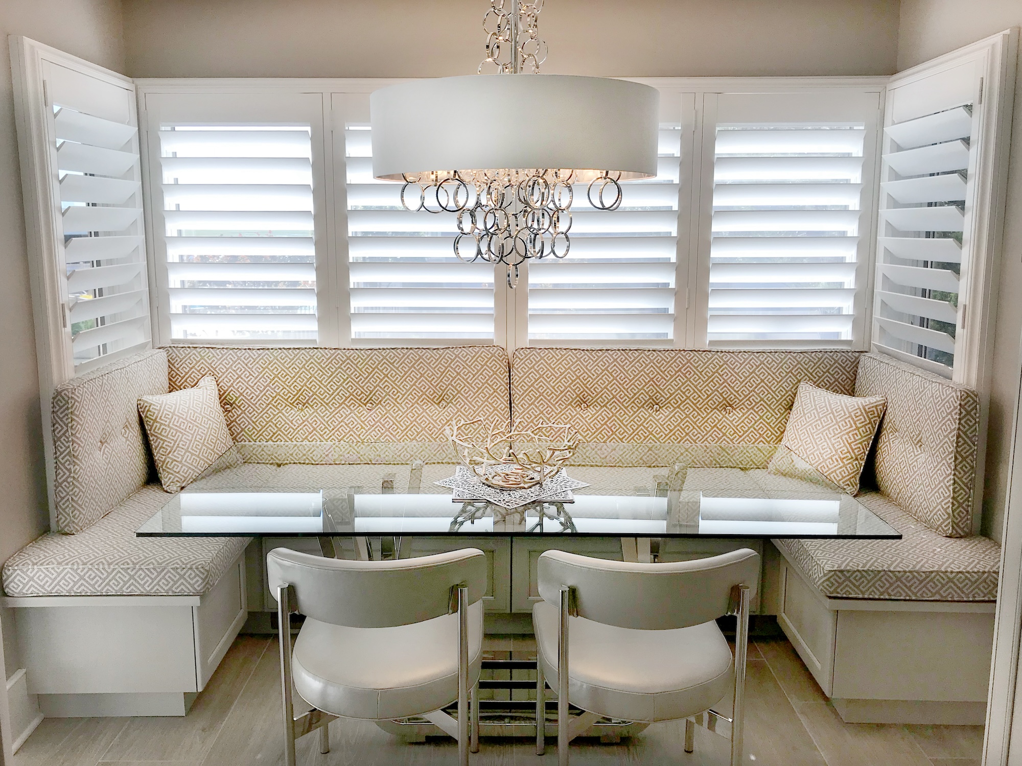 Shutters Breakfast Table Designer Draperies