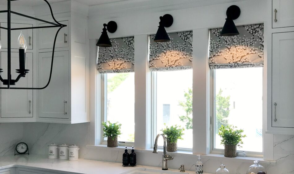 Kitchen Roman Shades Over Kitchen Sink