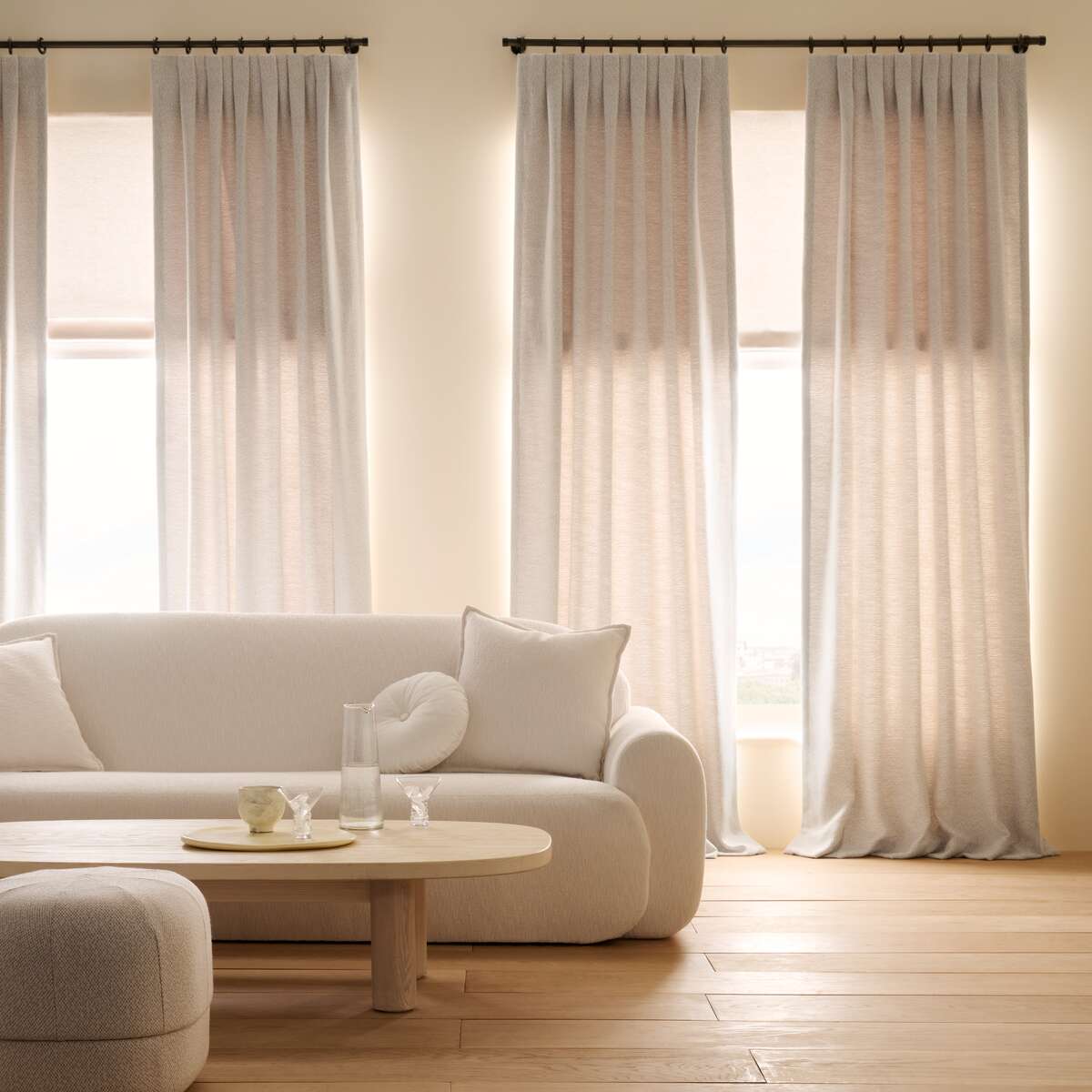 Sunbrella Drapery In Living Room Designer Draperies Nj