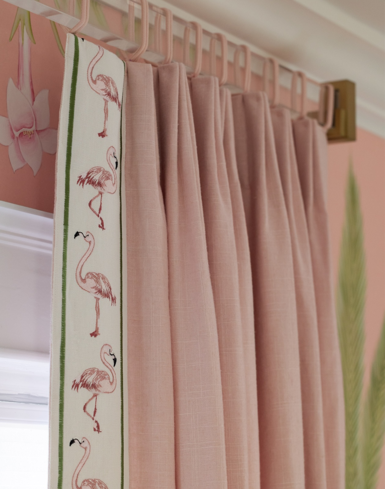 Samuel And Sons Flamingo Court Embroidered Border Fabric